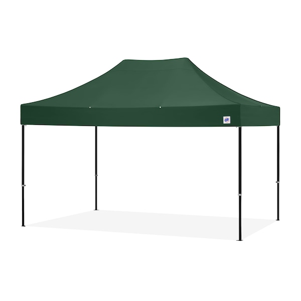 TAA Compliant Endeavor Shelter, 10' W x 15' L, Black Aluminum Frame, Forest Green Vented Top